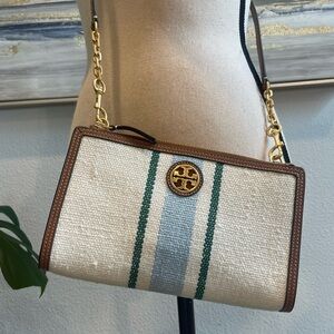 Tory Burch Carson Stripe Top-Zip Crossbody NWOT